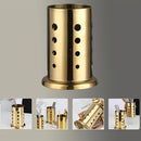 Caja organizadora de utensilios de cocina de acero inoxidable dorado, con soporte para palillos, cucharas y cubiertos, con agujeros de drenaje, ideal para herramientas, espátulas, cucharas y cubiertos, decoración de cocina