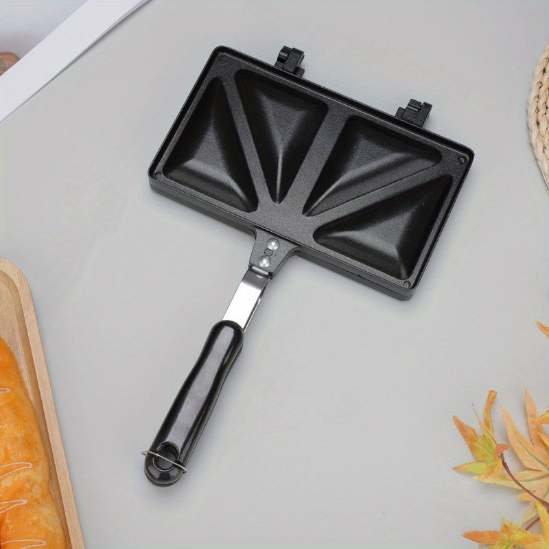 Molde para tostar sándwiches en casa, sartén de doble cara, sartén para desayuno, sartén para omelettes y sartén de camping.