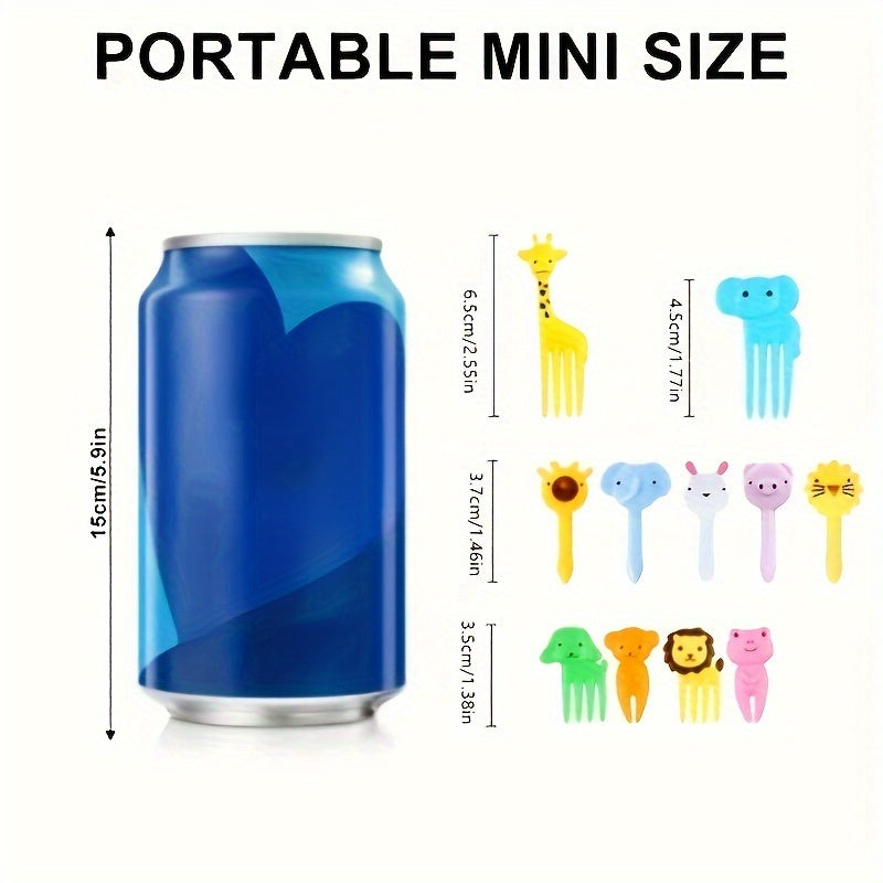 10pcs Tenedores de Fruta Desechables con Temática Animal Creativa - Perfectos para Fiestas, Picnics y Uso Doméstico - Vajilla de Plástico Duradera