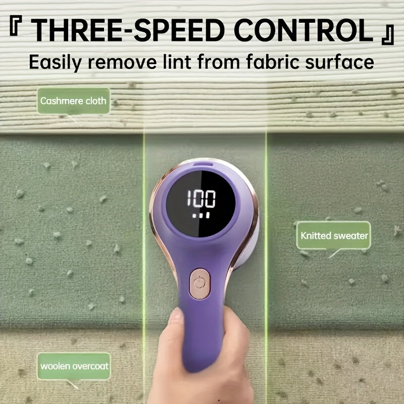 Recortador de Pelusa Altamente Práctico y Elegante con Carga USB, Pantalla Digital para Eliminar Pelusas de Ropa, Pantalones y Ropa de Cama - Dispositivo de Afeitado Casero Conveniente con 3 Configuraciones Ajustables, ¡Perfecto para Limpieza en Seco! Re