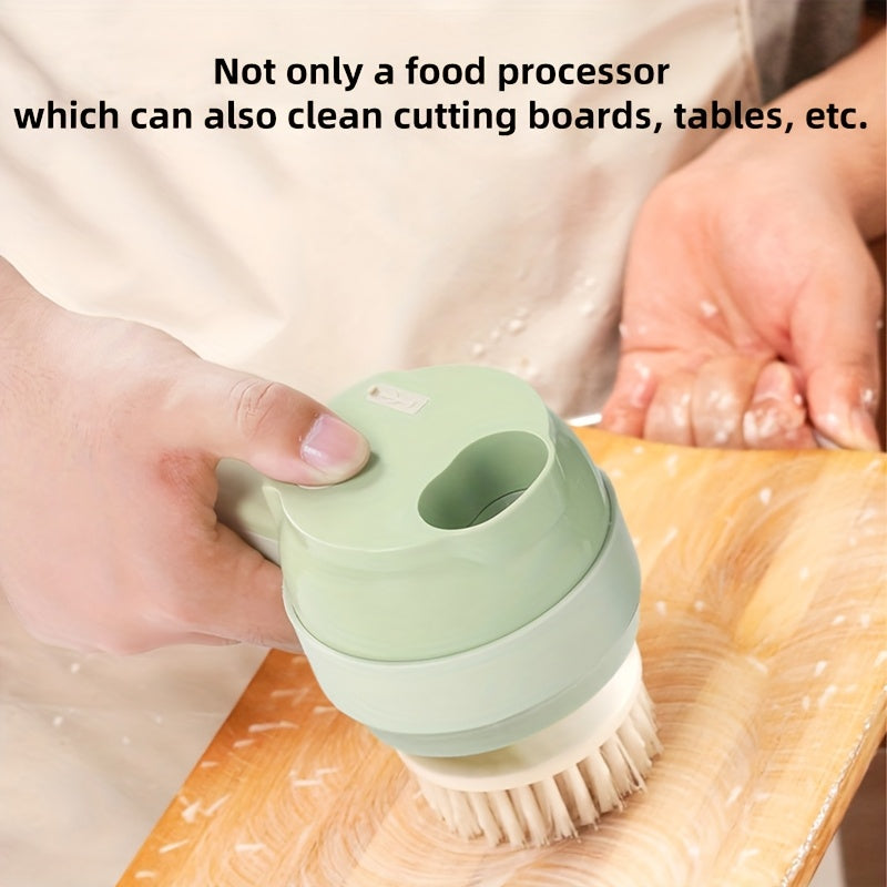 Un cortador de verduras de cocina portátil versátil para uso doméstico, este dispositivo eléctrico multifuncional está diseñado para picar ajo, cortar y preparar alimentos para bebés.