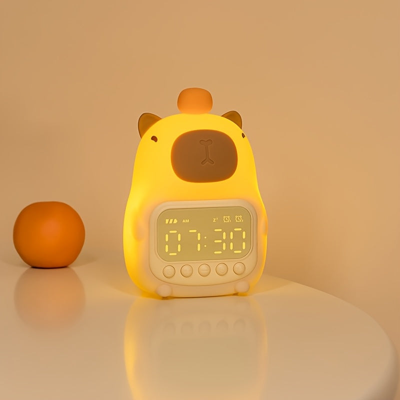 Reloj Despertador LED de Delfín Lindo de 1 Pieza con Luz Nocturna, Pantalla Dual 12/24H, Función de Repetición, Recargable por USB - Perfecto para Decoración de Dormitorio y Regalos