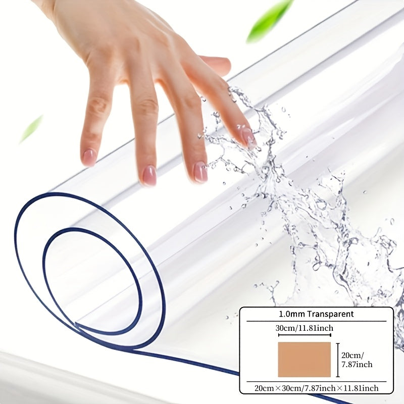 Mantel transparente de PVC de alta calidad, resistente a rayones y calor, fácil de limpiar, ideal para hogar, hotel, restaurante y mesa de café, diseño simple y moderno, 1 unidad