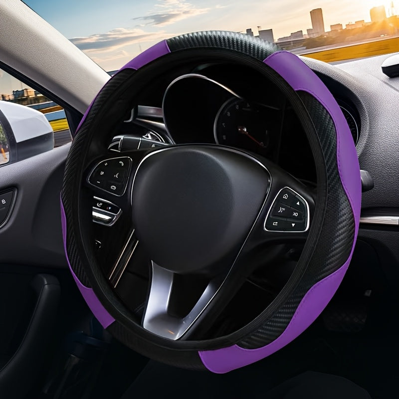 Funda para volante de lujo, 14 colores, tamaño universal 36.83-38.1 cm, toque de grado carrera, interior de auto de alta gama, antideslizante y resistente al desgaste, sensación de conducción explosiva