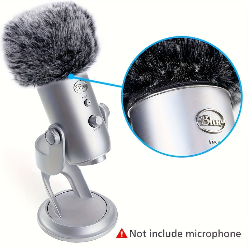 Funda de micrófono de viento para Yeti azul, diseño suave y esponjoso, reducción de ruido, ajuste para micrófono de Yeti azul, blanco y negro, funda de viento para micrófono.
