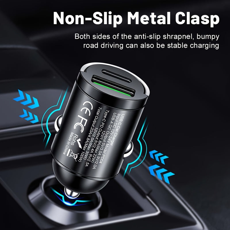 Un cargador de teléfono para coche de carga rápida con USB y tipo C, que incluye tipo C QC3.0 a 100W, es una elección ideal de regalo para 11 días festivos diferentes.