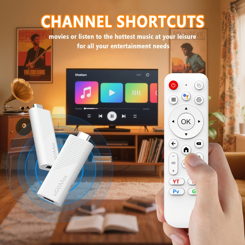 TV Stick H96 Max H313 - Reproductor Multimedia Android 14 con Google Play, Streaming 4K Ultra HD, WiFi Dual, CPU Quad-Core, Chromecast Integrado, WiFi Rápido, sin varillas - Dispositivo Compacto para Smart TV, Reemplazo de Fire TV, Consola de Juegos - Op