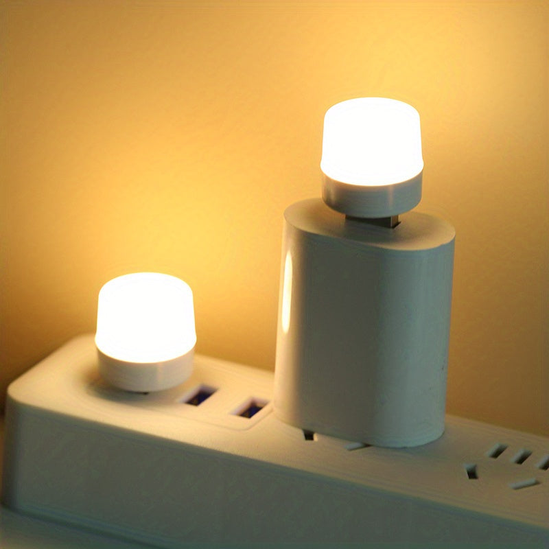 1 Set De 2/3/5 Piezas, Mini Lámpara Con Enchufe USB, Luz Nocturna LED USB Portátil, Luz Nocturna Mini, De Ahorro De Energía, Con Protección Para Los Ojos, Compatible Con Computadora Portátil De Escritorio, Banco De Energía