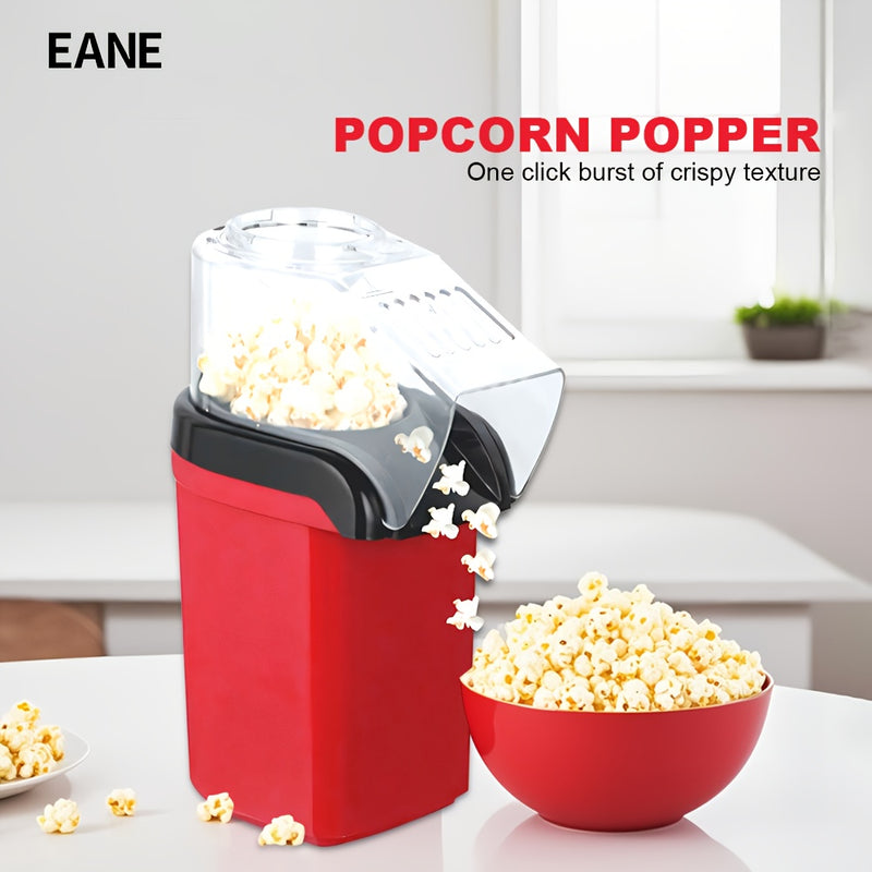 Maquinilla Automática de Palomitas Mini, Calentamiento por Turbina de Aire en Plástico, Eléctrica para Uso Doméstico, Operación con un Toque, Sin Necesidad de Aceite, Compatible con Enchufes US, Alimentación 110-130V - Ideal para Ver Películas y Series