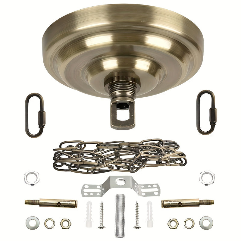 Kit de Tejado de Bronce Vintage de Alta Resistencia con Cadena de Luz Colgante de 97.54cm - Fácil Instalación, Alta Capacidad de Carga para Lámparas de Araña y Luces de Techo