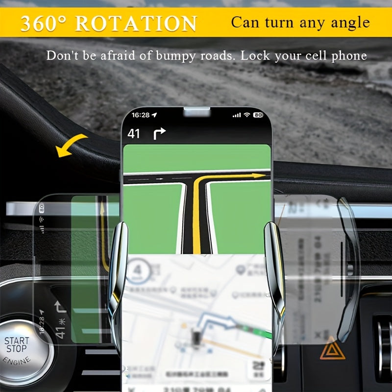 cargador sin varillas para coche de 15W con soporte para ventilación, giratorio vertical y horizontal a 360°, soporte estable para teléfono, incluye 2 cabezales magnéticos, compatible con todos los modelos móviles como Apple, Xiaomi, etc