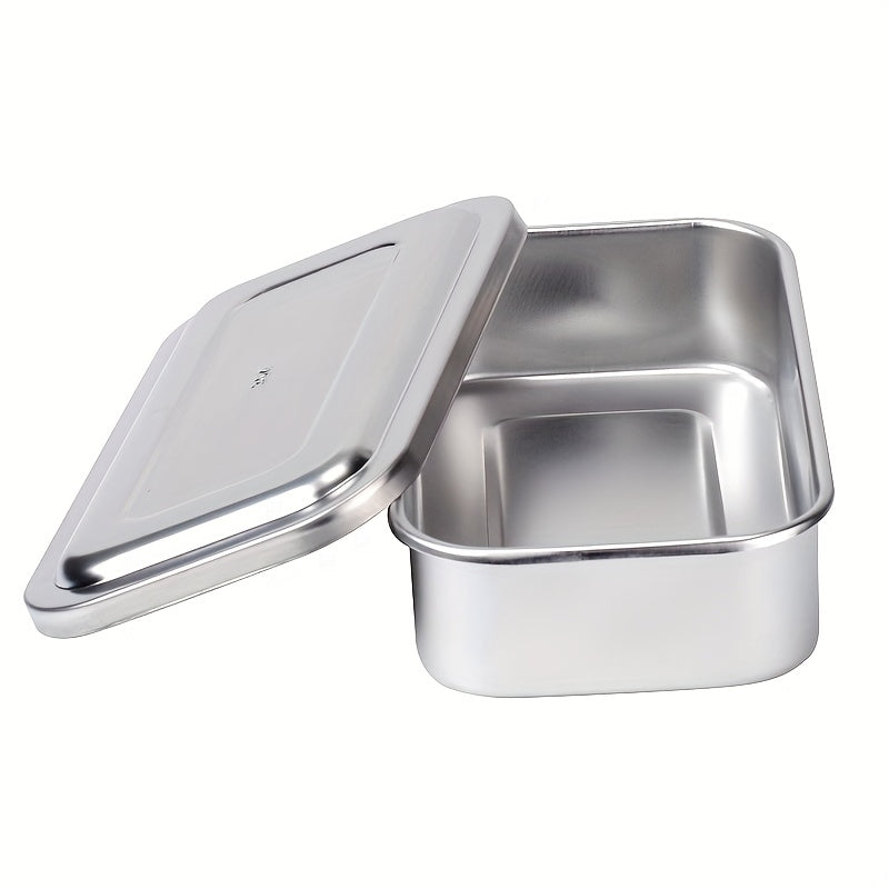Bandeja de desinfección de acero inoxidable gruesa con tapa y mango, caja cuadrada para desinfectar herramientas de manicura