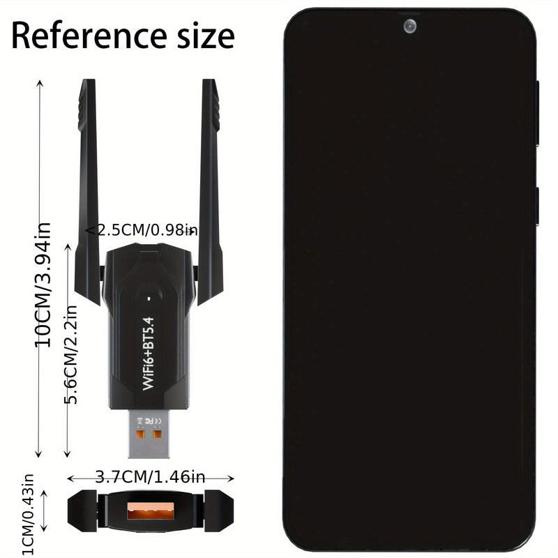 Adaptador de Red Inalámbrica AX900m Dual-Band WiFi 6 & Wireless 5.4 - Antenas de Alta Ganancia, Sin Necesidad de Controladores, Wi-Fi 2.4G/5G para PC y Portátil, Compatible con Windows XP/7/8/10/11, Conectividad Wifi, Receptor Elegante, Construcción Robu