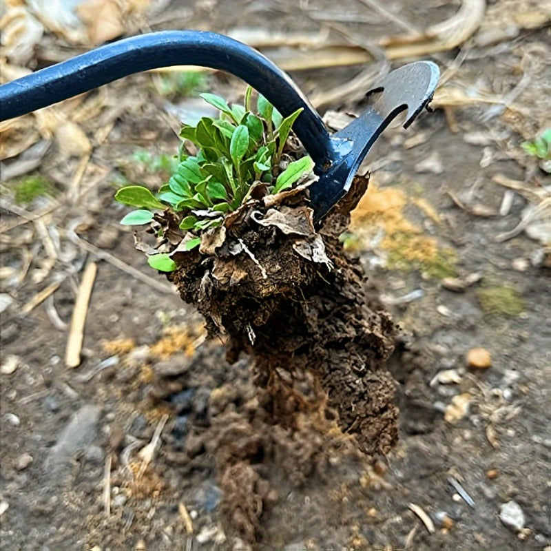 Herramienta de rastrillado ergonómica con mango largo y 4 velocidades ajustables - Construcción duradera de hierro, asidero antideslizante para el mantenimiento eficiente del jardín - Herramienta manual para eliminar malezas que ahorra tiempo y esfuerzo,