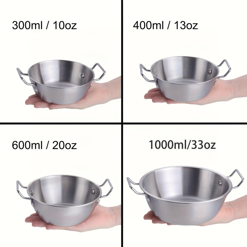 1PC Cuenco De Aperitivos De Acero Inoxidable 304, Cuenco De Sopa De Fideos Japoneses, Cuencos De Ramen, Cuenco De Servicio Coreano Con Asa, Para Cocinar, Hornear, Preparar Ensaladas, Sopa De Pho, Cereales, Para El Hogar, Cocina, Restaurante, Accesorios D