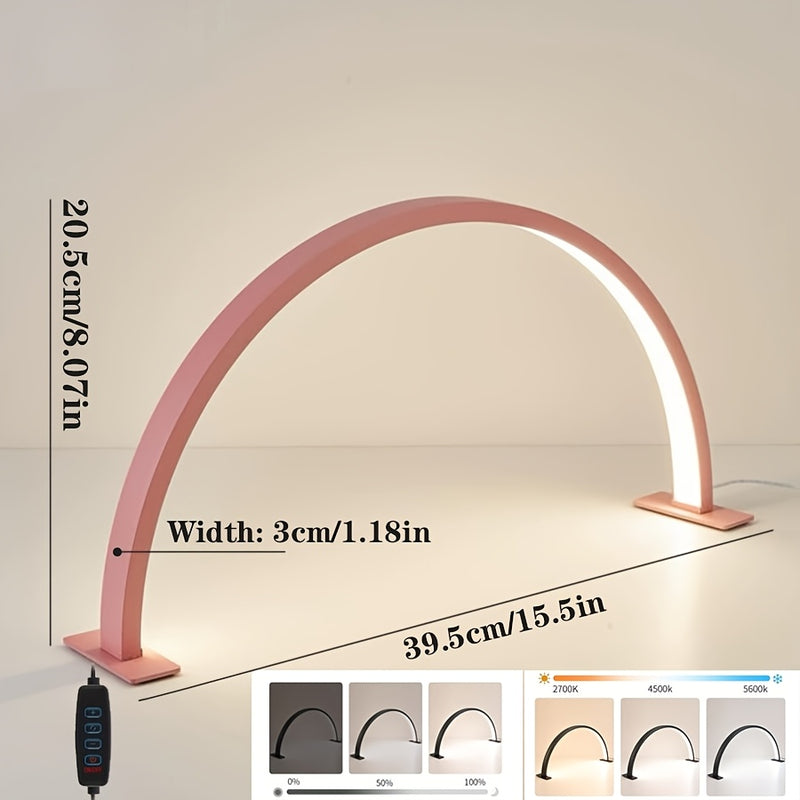 2025 Lámpara de Uñas Semi-Creciente Mejorada - Luz Profesional USB con Interruptor Encendido/Apagado, Brazo Extensible para Hogar y Salón - Compatible con Manicura, Pedicura, Maquillaje, Tatuajes y Manualidades - Construcción en Aluminio Duradero, Lámpar