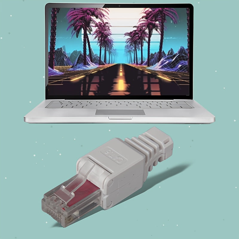 Adaptador de Ethernet CAT.6 RJ45 con enchufe de tecla - Instalación sin herramientas, conectividad inalámbrica, enchufa y juega, compatible con Alexa, ideal para uso en hogar y oficina, adaptador de Ethernet para oficina | Conector RJ45 | Diseño transpar