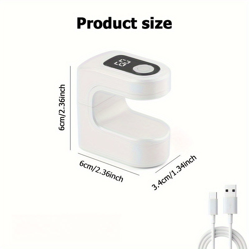 1pc Lámpara Portátil para Uñas con Temporizador Digital - USB, Pantalla LCD, Secado Rápido de Gel/LED, Compacta y Ligera para Hogar o Salón, Secador de Esmalte con Batería de Litio - Diseño Elegante, Alta Calidad, Ideal para Manicura/Pedicura, Herramient