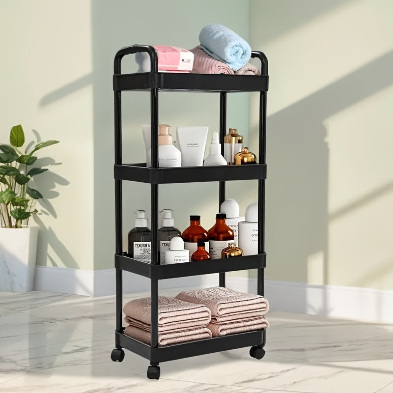 Carrito de almacenamiento con ruedas, organizador multipropósito de 3/4/5 niveles, ideal para cocina, baño, lavandería, sala de estar, contenedores de almacenamiento