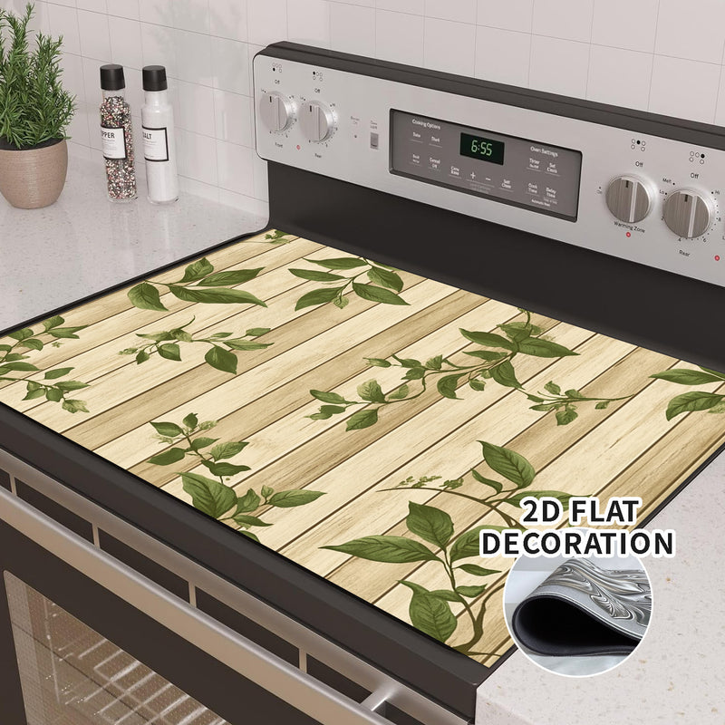 2D Decoración Plana, Cubierta de Fogón Eléctrico - Cubierta de Fogón de Gas con Forro de Goma, Ideal para Cualquier Cocina, Protección del Fogón, 1 Unidad