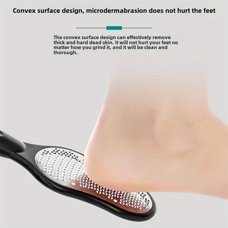 Limpiador de Pies Profesional de Acero Inoxidable con Cubierta - Removedor Ergonómico, Herramienta de Pedicura Antisalpicaduras para el Hogar y Cuidado de Uñas, Diseño Metálico Duradero para Pies Suaves, Mango Cómodo | Construcción de Alta Calidad