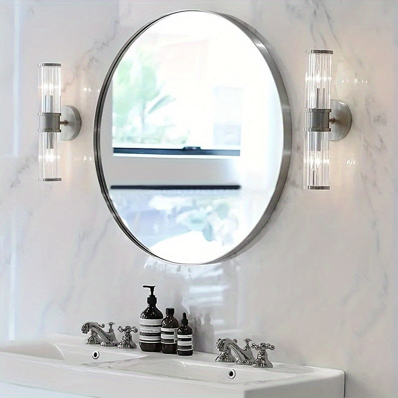 Espejo de Pared Redondo de 15.7 Pulgadas | Alta Definición, Marco Delgado | Versátil en Negro o Dorado | Estilo Minimalista Moderno para Baño y Sala de Estar | Fácil Instalación
