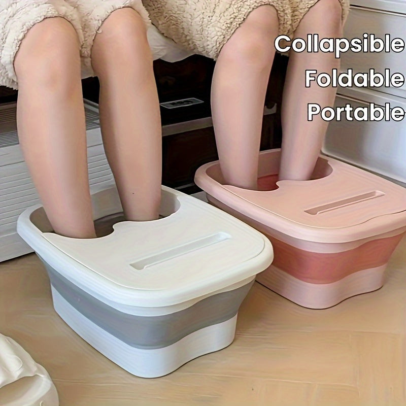 Bañera Portátil Plegable para Pie con Masaje - Baño de Inmersión Espacioso y Resistente, Diseño Colgante Ahorrador de Espacio para Hogar, Viajes o Baño - Sin Necesidad de Electricidad, Fácil de Limpiar y Ligero, Accesorio Compacto para Baños Pequeños, Co