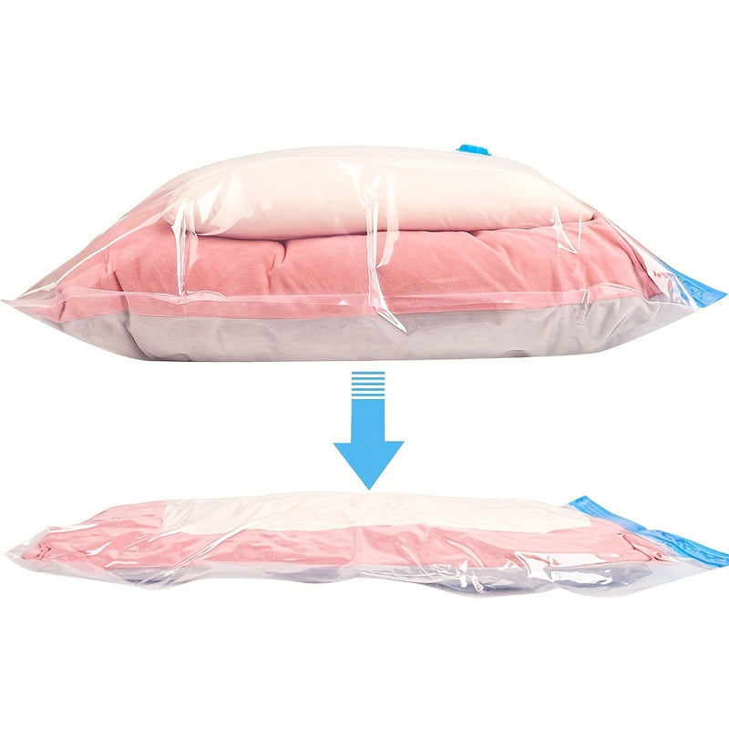 Juego de 8 bolsas de almacenamiento de vacío extra grandes con bomba de mano - Ahorro de espacio, herméticas, resistentes al polvo y la humedad, cierre con cremallera, no necesita electricidad, ideal para ropa, ropa de cama y mudanzas de dormitorios, bol