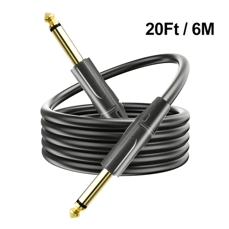 Cable de conexión para altavoz de guitarra de 6.35 mm, macho a macho, con reducción de ruido, núcleo de cobre libre de oxígeno de alta fidelidad, doble blindaje, ideal para conectar guitarras eléctricas, teclados, altavoces y micrófonos. Perfecto para re