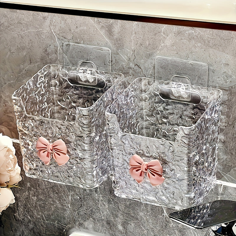 Organizador de Pared de Plástico Transparente para Brochas de Maquillaje y Herramientas para el Cabello - No Necesita Energía, Perfecto para Almacenamiento en el Baño
