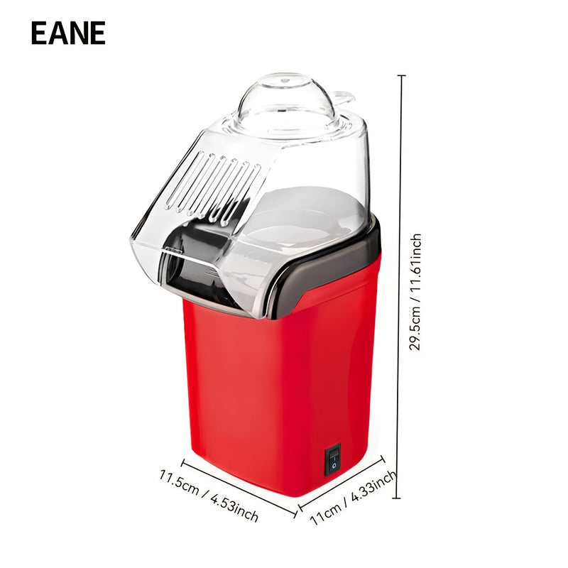 Maquinilla Automática de Palomitas Mini, Calentamiento por Turbina de Aire en Plástico, Eléctrica para Uso Doméstico, Operación con un Toque, Sin Necesidad de Aceite, Compatible con Enchufes US, Alimentación 110-130V - Ideal para Ver Películas y Series