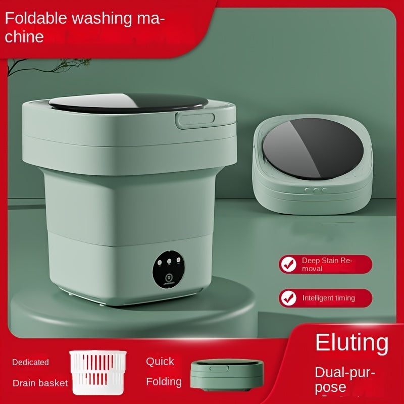 Máquina de Lavado Plegable Compacta y Portátil - Secado Rápido, Doble Propósito con Eliminación de Manchas Profundas, Ideal para Residencias Universitarias y Uso Doméstico, Cuadrada, Enchufe US 110V-130V