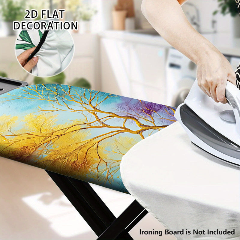 2D Plano, 2Dflat Diseño Cubierta de Tablero de Planchar, Cubierta de Polvo de Tablero de Planchar Lavable, Fácil de Instalar, Se Ajusta a la Mayoría de Tamaños Estándar de Tablero de Planchar, Accesorios de Planchar, Decoración del Hogar de Verano y Otoñ
