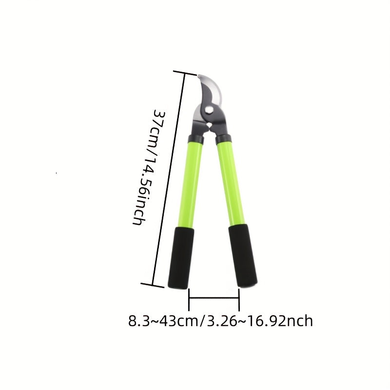 1 pieza de tijeras de poda de alta resistencia con cuchillas de acero de carbono afiladas - Manijas ergonómicas, ideales para ramas gruesas, árboles frutales y tallos de flores - Herramienta de jardinería manual para podar sin esfuerzo, mantenimiento de