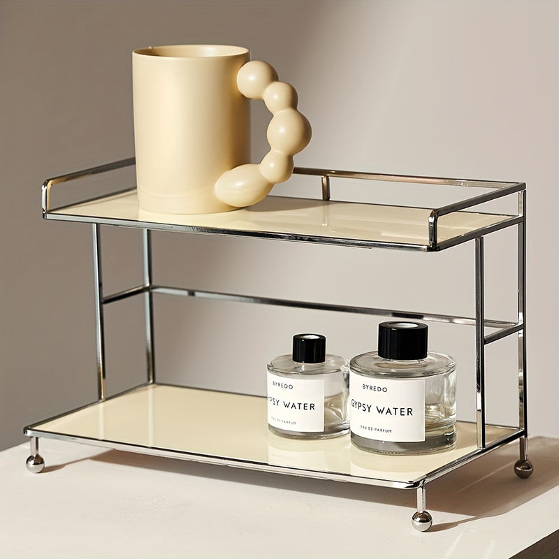 Organizador de Tocador de Estilo Nórdico de 1 Nivel en Acrílico - Elegante Expositor Negro para Mostrar Cosméticos, Perfumes y Almacenamiento de Vasos de Agua - Ideal para Baño, Sala de Estar o Decoración de Entrada