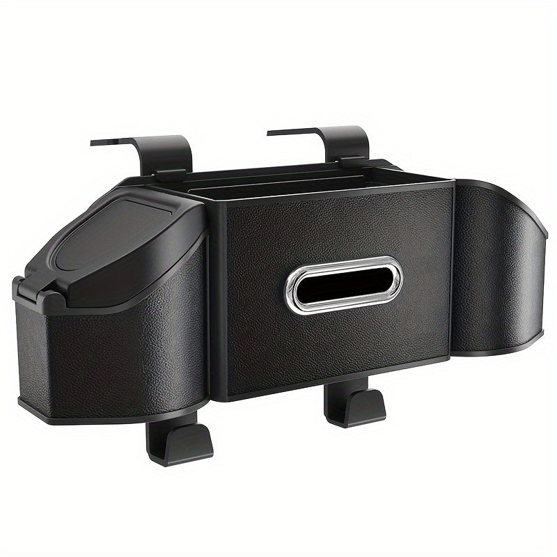 Organizador Universal de Resina ABS para Asiento Trasero de Coche de 1 Pieza con Caja de Almacenamiento Multifuncional para Interior de Auto, Porta Pañuelos y Ganchos para Acceso del Lado del Conductor y del Pasajero