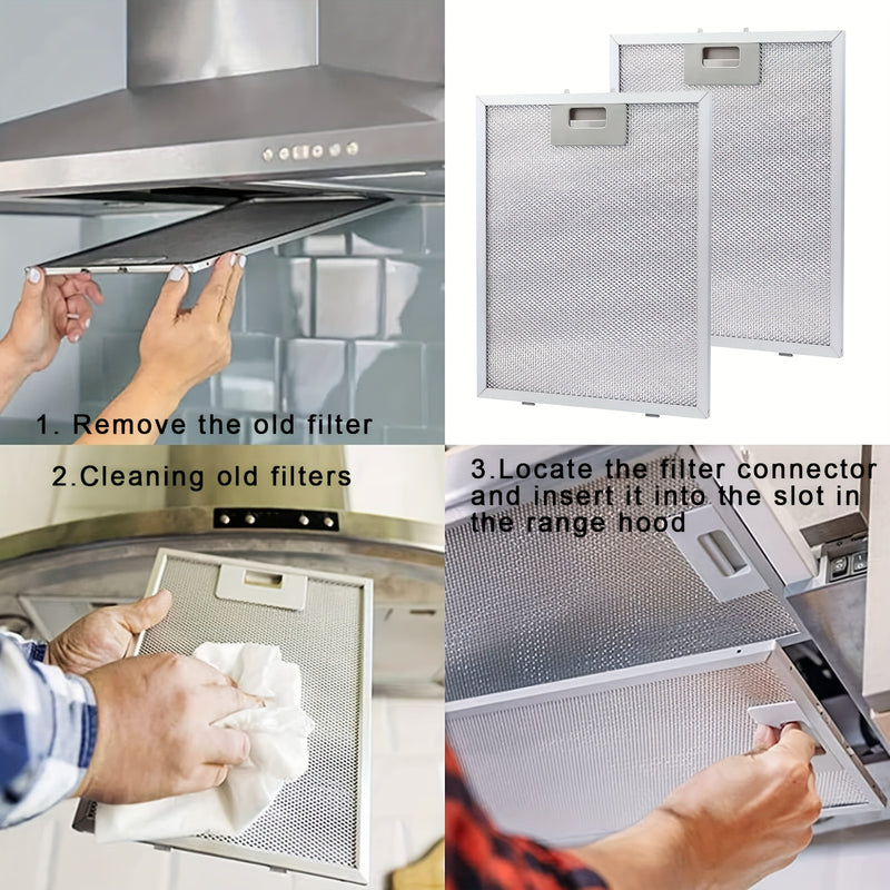 1 Juego/2 Piezas/4 Piezas Malla de Filtro para Campana Extractora de Aleación de Aluminio - Pantallas Filtrantes de Aceite y Grasa para Purificación Eficiente del Aire en Cocinas, Accesorios de Ventilación Bajo Gabinete Fácil Instalación, Filtros de Aire