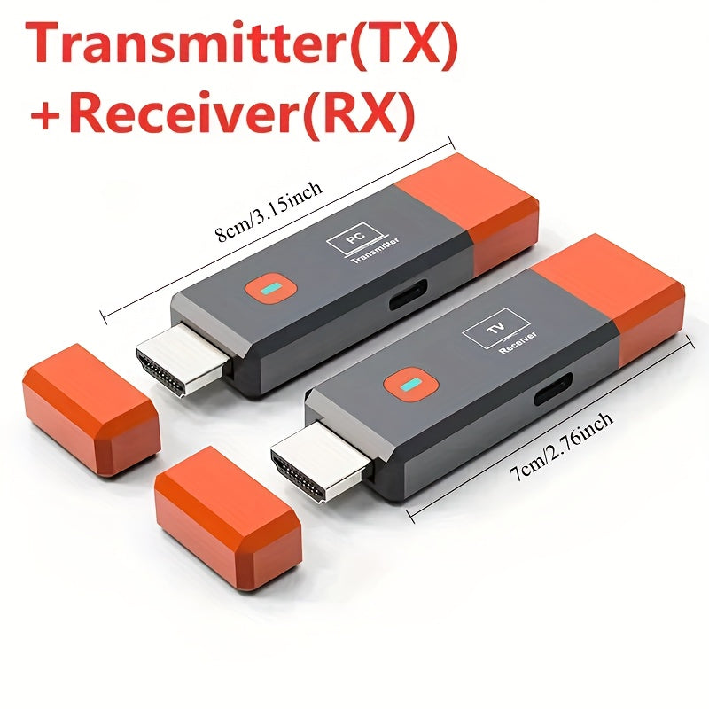 Transmisor y Receptor sin varillas HDTV-Compatible 1080P 50m Extensor Portátil de Video y Audio para TV, Cámara, PC, Proyector o Monitor Plug and Play 2.4G/5.8G Baja Latencia 8TXs a 1RX para Hogar u Oficina
