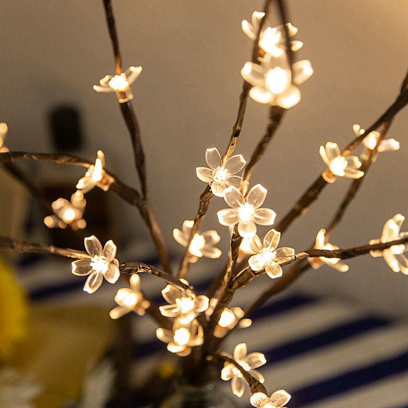 1 pza Luces de árbol de cerezo florecido, decoración para hogar, jardín y ciudad, bodas, cumpleaños, Navidad, festivales, fiestas, interiores y exteriores, luz blanca cálida