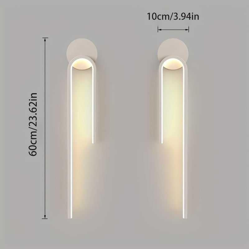 2 piezas de Lámpara LED Blanca Simple para Pared, Artesanía en Metal Pulido, Accesorios de Iluminación Semi-empotrados, Adecuado para Sala de Estar, Comedor, Tocador, Dormitorio
