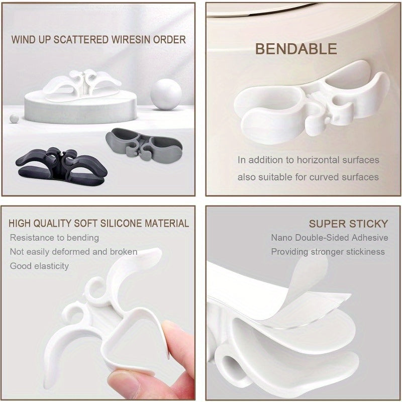 Dispositivos domésticos bien valorados; Kit de gestión de cables de 6 piezas ideal para electrodomésticos de cocina, clip de cable para montaje en pared para uso doméstico, conjunto de cable oculto, compatible con diferentes electrodomésticos como cafete