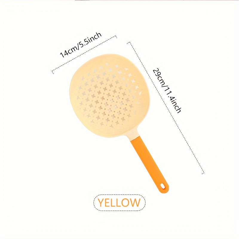 1 pza., Colador de cocina, Cuchara de mango largo de plástico grande para escurrir en el hogar, Colador de alta temperatura resistente a los fideos de salvamento, Utensilios de cocina, Accesorios de cocina, Suministros para hornear