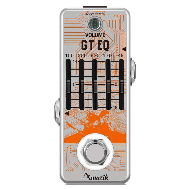 Pedal ecualizador para guitarra/bajo GT/Bass EQ, pedal de 5 bandas con control de nivel maestro para guitarra eléctrica