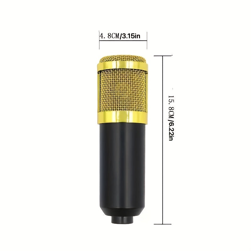 Kit de Podcast con Tarjeta de Sonido V8 y Micrófono LCT240 Cableado, Adecuado para Streaming, Juegos y Karaoke