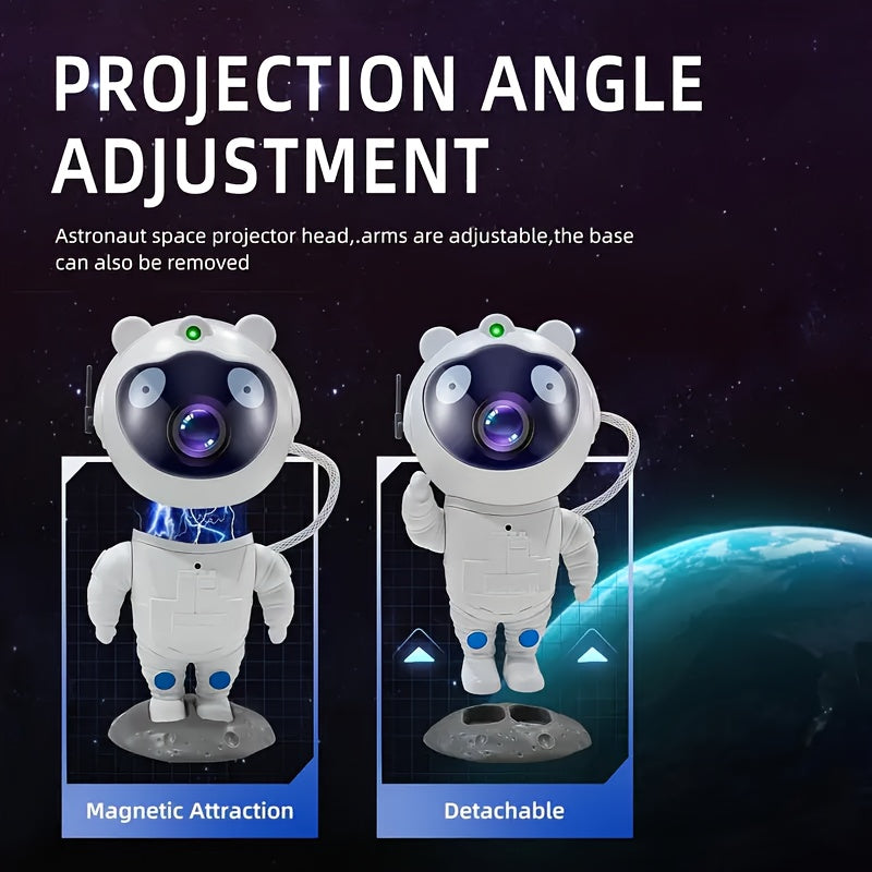 Linterna de proyección plateada con cielo estrellado de astronauta, control remoto incluido, ideal para salas de juegos/escritorios/dormitorios/salones/oficinas/estudios, regalo perfecto para amigos/familia - cumpleaños/Día de San Valentín/Nadal/Hallowee