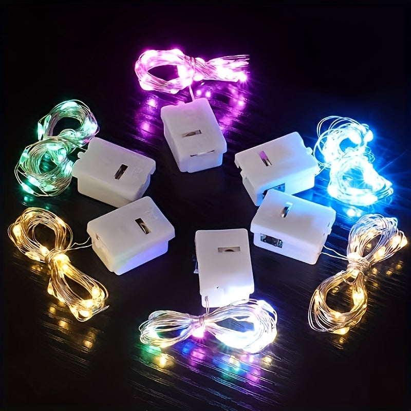 5pcs/10pcs Luces LED de Hadas, Alimentadas por Batería, 20 LED Luciérnagas Luz de Estrellas y Luna Adecuadas para Boda DIY, Fiesta, Dormitorio, Jardín, Luz de Ambiente Navideña, Decoración de Pastel, Ramo, Halloween, Navidad, Acción de Gracias, Regalo de