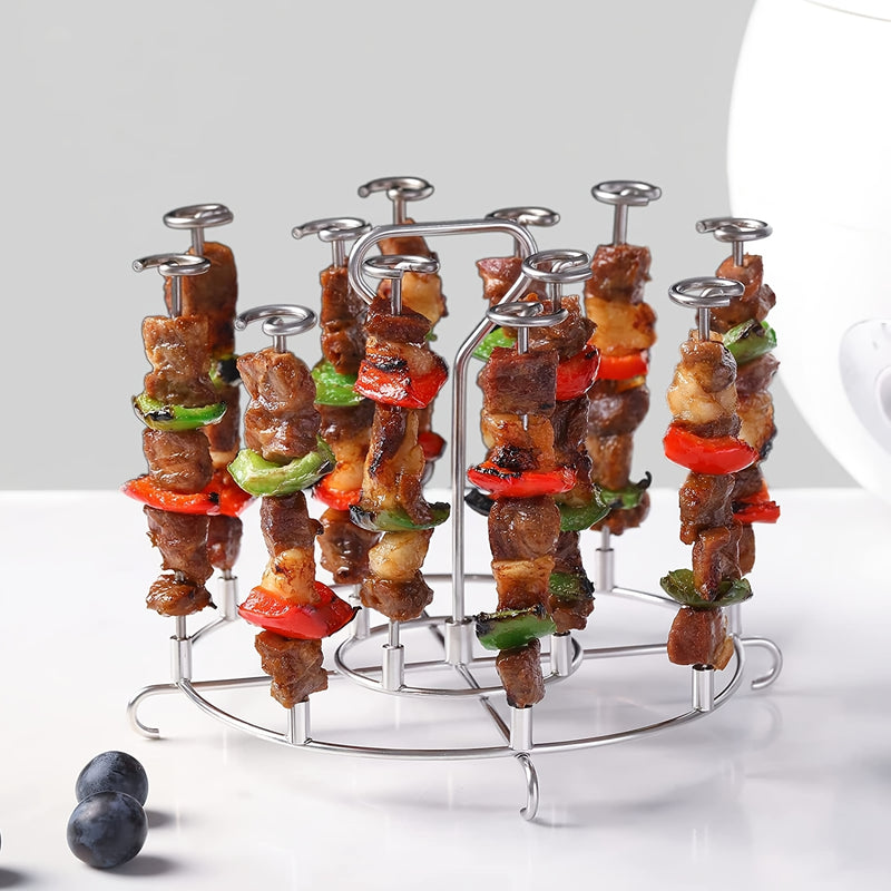 15 piezas de rejilla de acero inoxidable de grado alimenticio para freidora de aire, rejilla vertical, para hacer deliciosos platos en la cocina, herramienta de cocina.