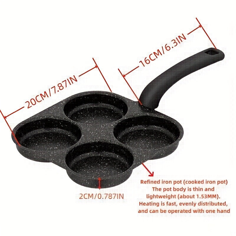 GUANHUANG 1pc Sartén Antiadherente de Hierro Fundido para Huevos, Panqueques y Hamburguesas para Estufas de Gas y Eléctricas, Diseño Multiestufa, Herramienta de Cocina Ideal para el Desayuno, Estilo Moderno Elegante, Sartenes para Cocinar