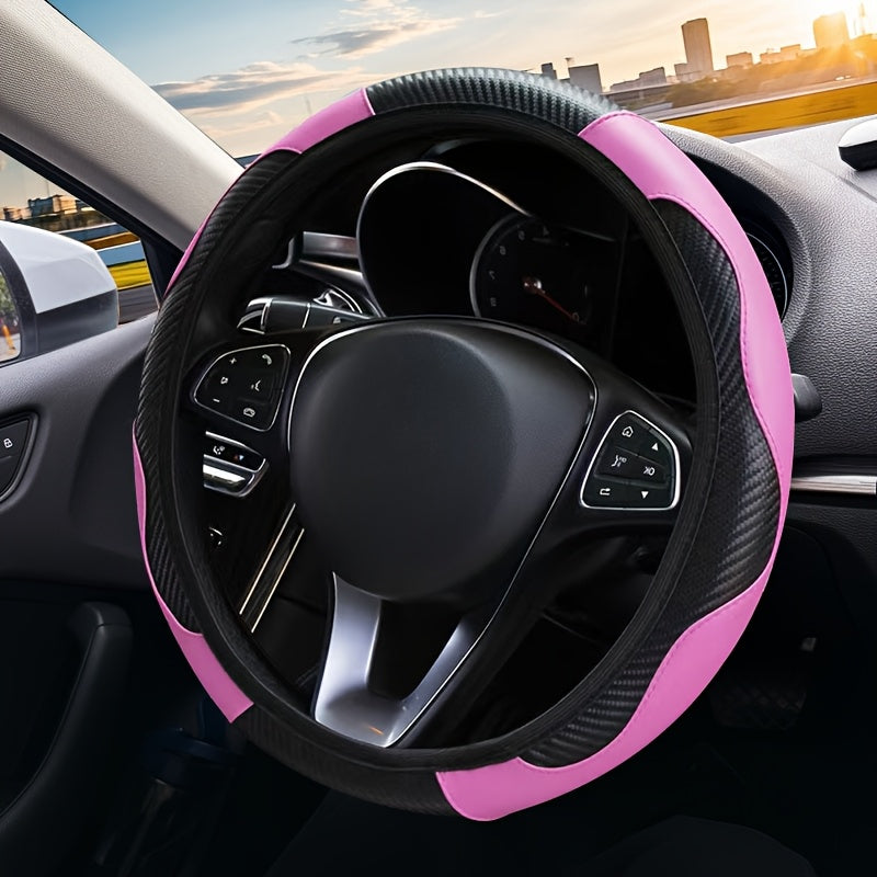 Funda para volante de lujo, 14 colores, tamaño universal 36.83-38.1 cm, toque de grado carrera, interior de auto de alta gama, antideslizante y resistente al desgaste, sensación de conducción explosiva