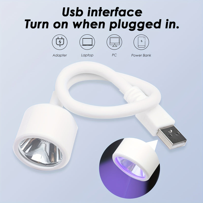 Secadora de uñas LED portátil mini - Luz de secado rápido con carga USB, diseño plegable y flexible para esmalte en gel y pegamento, esencial para manicura y arte de uñas de mujeres, accesorios para uñas | Lámpara de uñas moderna | Secadora de uñas compa